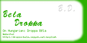 bela droppa business card